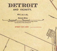 Old map of Detroit 1911 Vintage Map | Vintage Poster Wall Art Print | Wall Map Print | Old Map Print | Map Gift | Anniversary gift