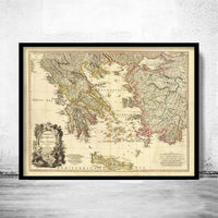 Old Map of Greece 1791 Vintage map | Vintage Poster Wall Art Print | Wall Map Print | Old Map Print | Map Gift | Anniversary gift