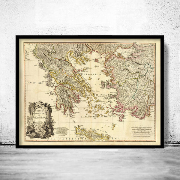 Old Map of Greece 1791 Vintage map | Vintage Poster Wall Art Print | Wall Map Print | Old Map Print | Map Gift | Anniversary gift