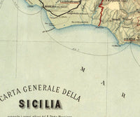 Old Map of Sicily Sicilia Italy 1891 Vintage Map | Vintage Poster Wall Art Print | Wall Map Print | Old Map Print | Map Gift