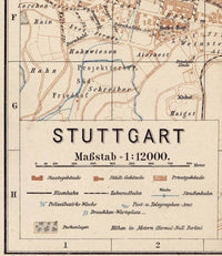 Old Map of Stuttgart Germany 1910 Vintage Map | Vintage Poster Wall Art Print | Wall Map Print | Old Map Print | Map Gift| Housewarming Gift