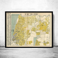 Old Map of Tel Aviv Jaffa Israel Vintage Map | Vintage Poster Wall Art Print | Wall Map Print | Old Map Print | Map Gift | Anniversary gift