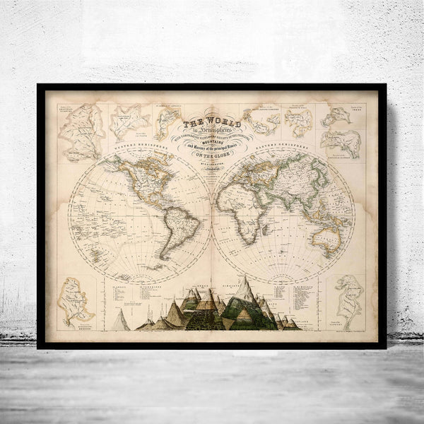 Old World Map 1862 Mercator Projection Vintage Map | Vintage Poster Wall Art Print | Vintage World Map | Map Gift | Anniversary gift