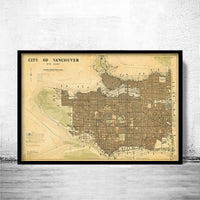 Old Map of Vancouver Canada Vintage Map | Vintage Poster Wall Art Print | Wall Map Print | Old Map Print | Map Gift | Anniversary gift