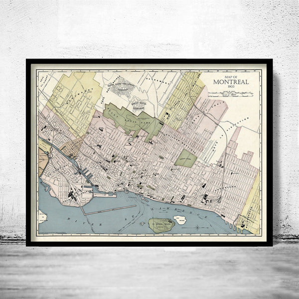 Old Map of Montreal Canada 1903 Vintage Map | Vintage Poster Wall Art Print | Wall Map Print | Old Map Print | Map Gift | Anniversary gift