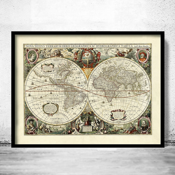 Old World Map Old Map 1641 Vintage Map | World Map Gift World Map Print | Vintage World Map | World Map Wall Art | Map Gift