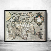 Old Map of Scotland 1602 Sea Monsters Old Map | Vintage Poster Wall Art Print | Wall Map Print | Old Map Print | Map Gift