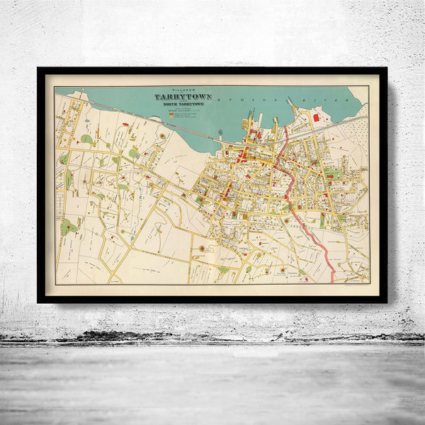 Old Map Tarrytown of New York 1893 Vintage Map | Vintage Poster Wall Art Print | Wall Map Print | Old Map Print | Map Gift