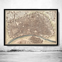 Old map of Lima Peru 1748 Vintage Map | Vintage Poster Wall Art Print | Wall Map Print | Old Map Print