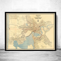 Old map of Perth Australia 1949 Vintage Map | Vintage Poster Wall Art Print | Wall Map Print | Old Map Print | Map Gift | Anniversary gift