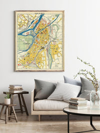 Old Map of Metz France 1936 Vintage Map | Vintage Poster Wall Art Print | Wall Map Print | Old Map Print | Map Gift | Anniversary gift