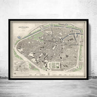 Old Map of Brussels Belgium 1860 Vintage Map | Vintage Poster Wall Art Print | Wall Map Print | Old Map Print | Map Gift