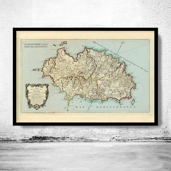 Old Map of Ibiza Island Spain 1778 Vintage Map | Vintage Poster Wall Art Print | Wall Map Print | Old Map Print | Map Gift