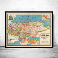 Old Map of Honduras 1929 Vintage Map | Vintage Poster Wall Art Print | Wall Map Print | Old Map Print | Map Gift | Anniversary gift