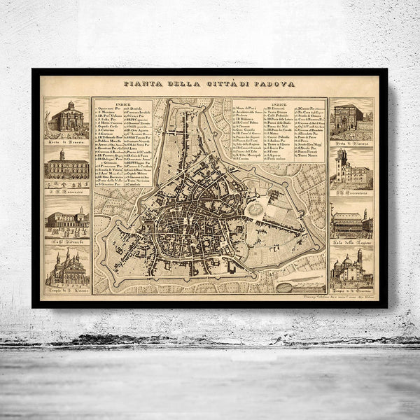 Old Map of Padua Padova Italy 1840 Vintage Map | Vintage Poster Wall Art Print | Wall Map Print | Old Map Print | Map Gift