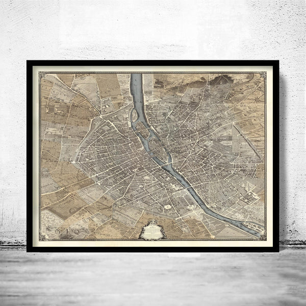 Old Map of Paris 1739 Turgot Map Vintage Map of Paris | Vintage Poster Wall Art Print | Wall Map Print | Old Map Print | Map Gift