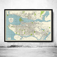 Old Map of Vancouver British Columbia Canada Vancouver BC Map Vintage Map | Vintage Poster Wall Art Print | Wall Map Print | Old Map Print