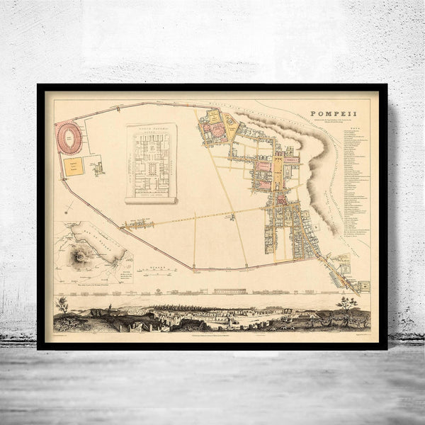 Old Map of Pompeii 1832 Italy Vintage Map | Vintage Poster Wall Art Print | Wall Map Print | Old Map Print | Map Gift