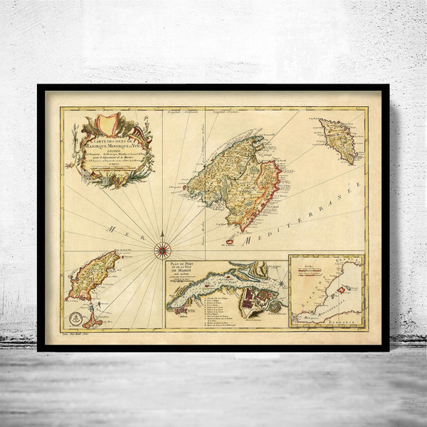 Old Map of Mallorca Maiorca Spain 1756 Vintage Map | Vintage Poster Wall Art Print | Wall Map Print | Old Map Print | Map Gift