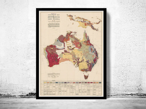 Old Map Australia Geological 1952 Vintage Map | Vintage Poster Wall Art Print | Wall Map Print | Old Map Print | Map Gift