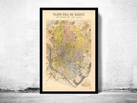 Old Map of Madrid 1905 Spain Espana Vintage Map | Vintage Poster Wall Art Print | Wall Map Print | Old Map Print | Map Gift