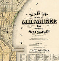 Old Map of Milwaukee 1893 Vintage map | Vintage Poster Wall Art Print | Wall Map Print | Old Map Print | Map Gift | Anniversary gift