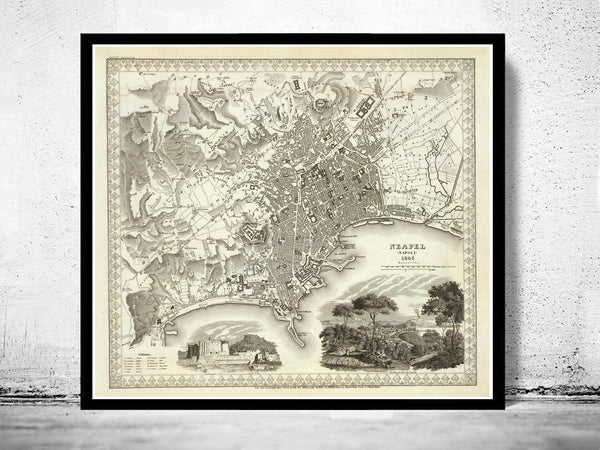 Old Map of Napoli Naples Italy 1845 Vintage Map | Vintage Poster Wall Art Print | Wall Map Print | Old Map Print | Map Gift