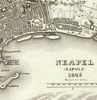 Old Map of Napoli Naples Italy 1845 Vintage Map | Vintage Poster Wall Art Print | Wall Map Print | Old Map Print | Map Gift