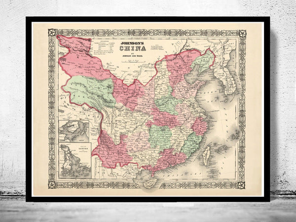 Old Map of China 1865 Vintage Map Old Map of China | Vintage Poster Wall Art Print | Wall Map Print | Old Map Print | Map Gift