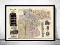 Old Map of Newark New Jersey, United States 1881 | Vintage Poster Wall Art Print | Wall Map Print | Old Map Print | Map Gift