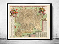 Vintage Map of Rome Roma, Italia 1715 Old Map of Rome | Vintage Poster Wall Art Print | Wall Map Print | Old Map Print | Map Gift