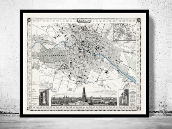 Old Map of Berlin, Germany 1860 Antique Vintage | Vintage Poster Wall Art Print | Wall Map Print | Old Map Print | Map Gift