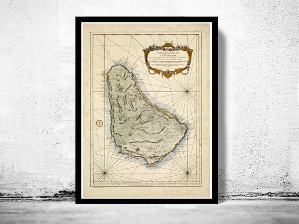 Old Map of Barbados Antilles 1787 Vintage Map | Vintage Poster Wall Art Print | Wall Map Print | Old Map Print | Map Gift