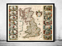 Old Map of United Kingdom Great Britain 1642 Antique British Isles Map | Vintage Poster Wall Art Print | Wall Map Print | | Map Gift