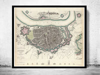 Old Map of Antwerp Belgium 1832 Vintage Map | Vintage Poster Wall Art Print | Wall Map Print | Old Map Print | Map Gift | Anniversary gift