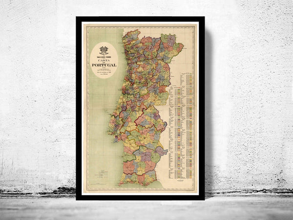 Old Map of Portugal 1912 Mapa de Portugal Vintage Map | Vintage Poster Wall Art Print | Wall Map Print | Old Map Print | Map Gift