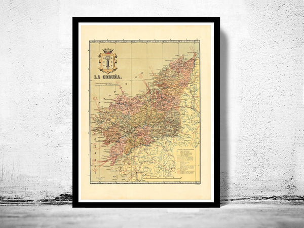 Old Map of Coruña Galicia Corunya 1900 Spain Vintage Map | Vintage Poster Wall Art Print | Wall Map Print | Old Map Print | Map Gift