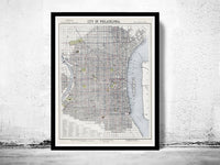 Old Map of Philadelphia 1883 Vintage Map of Philadelphia | Vintage Poster Wall Art Print | Wall Map Print | Old Map Print | Map Gift