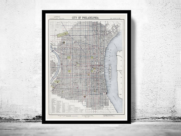 Old Map of Philadelphia 1883 Vintage Map of Philadelphia | Vintage Poster Wall Art Print | Wall Map Print | Old Map Print | Map Gift