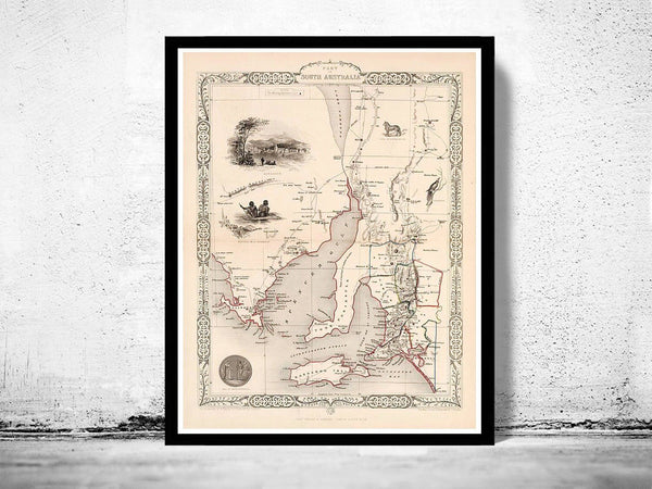 Vintage Map of South Australia 1851 Old map | Vintage Poster Wall Art Print | Wall Map Print | Old Map Print | Map Gift| Housewarming Gift