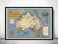 Old Map Australia New Zealand and Tasmania Vintage Map | Vintage Poster Wall Art Print | Wall Map Print | Old Map Print | Map Gift