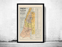 Old Map of Palestine Jesus 1905 Religious Vintage Map of Palestine | Vintage Poster Wall Art Print | Wall Map Print | Old Map Print