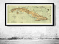 Old Map of Cuba 1898 Vintage Map | Vintage Poster Wall Art Print | Wall Map Print | Old Map Print | Map Gift | Anniversary gift