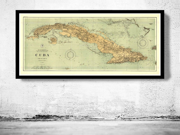 Old Map of Cuba 1898 Vintage Map | Vintage Poster Wall Art Print | Wall Map Print | Old Map Print | Map Gift | Anniversary gift