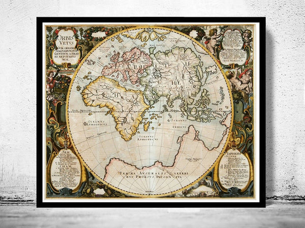 Antique Old World Map Antique 1652 | World Map Gift World Map Print | Vintage World Map | World Map Wall Art | Map Gift | Anniversary gift