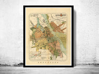 Old Map of Warsaw 1885 Poland Vintage Map | Vintage Poster Wall Art Print | Wall Map Print | Old Map Print | Map Gift | Anniversary gift