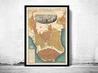 Old Map Havana Habana 1850 Vintage Map | Vintage Poster Wall Art Print | Wall Map Print | Old Map Print | Map Gift | Anniversary gift