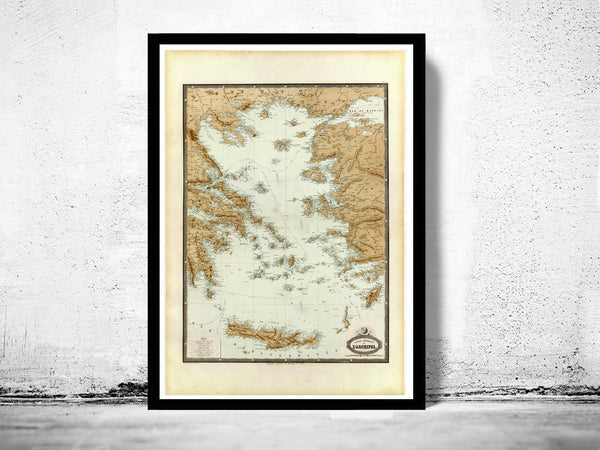 Old Map of Greek Islands Greece 1862 Vintage Map | Vintage Poster Wall Art Print | Wall Map Print | Old Map Print | Map Gift