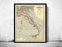 Old Map of Italy 1891 italia | Vintage Poster Wall Art Print | Wall Map Print | Old Map Print | Map Gift | Anniversary gift