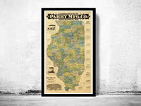 Old Map Illinois 1880 | Vintage Poster Wall Art Print | Wall Map Print | Old Map Print | Map Gift | Anniversary gift | Housewarming Gift